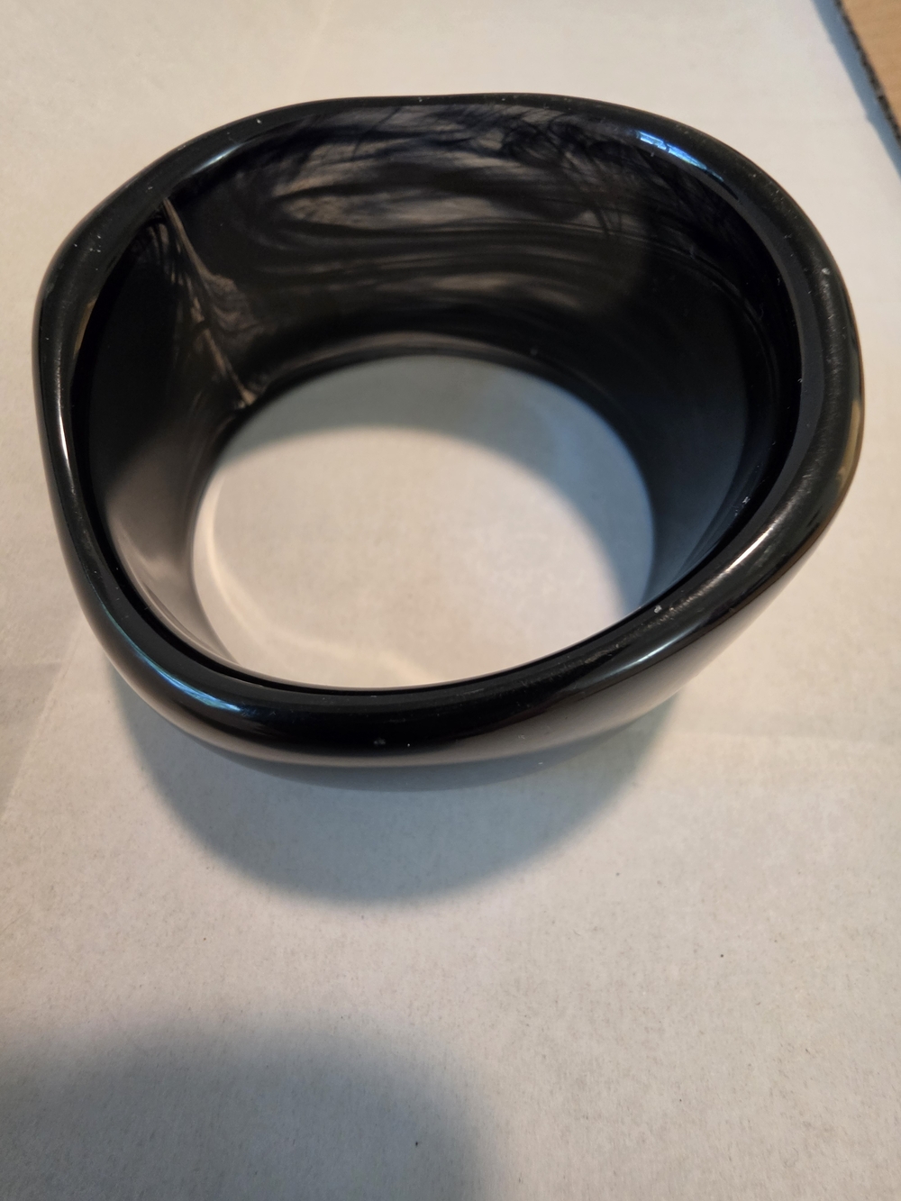 Black Resin Wide Bangle Bracelet